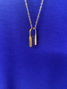 Locked Boho Necklace with Long Gold Chain