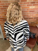 Load image into Gallery viewer, At First Sight Zebra Print Cardigan
