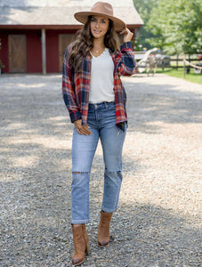 All My Life Reversible Plaid Top