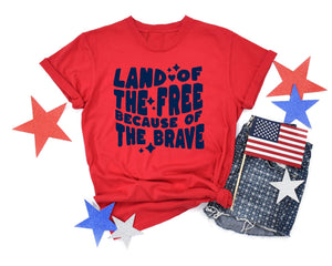 Land of the Free Red Tee