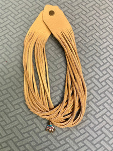 Genuine Leather Tan Shredded Necklace