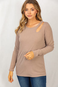 Change of Heart Taupe Top