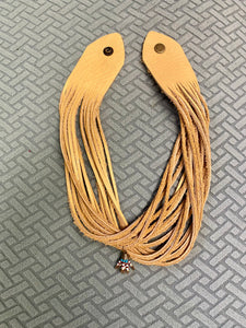 Genuine Leather Tan Shredded Necklace