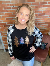 Load image into Gallery viewer, Tinsel Tree Buffalo Plaid Top
