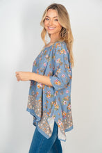 Load image into Gallery viewer, Remember When Blue Floral Top
