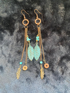 Sloan Turquoise Feather Earrings