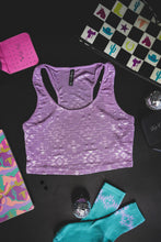 Load image into Gallery viewer, Chillville Lavender Crop Tank
