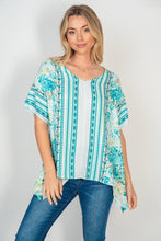 Load image into Gallery viewer, Coming Home Turquoise Floral Top
