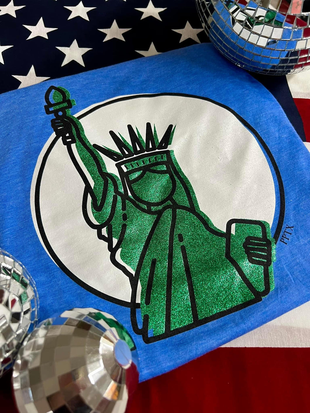 Lady Liberty Blue Tee