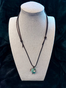 Gemma Stone & Leather Necklace