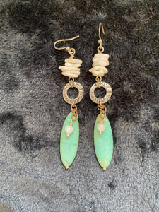 Carter White & Turquoise Stone Earrings