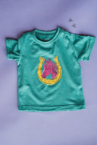 Kids Pony Luck Turquoise Tee