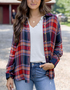 All My Life Reversible Plaid Top