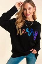 Load image into Gallery viewer, Merry Everything Black Sweater
