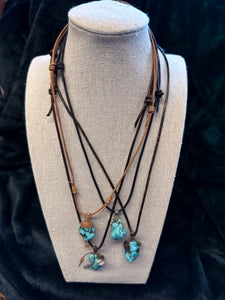 Gemma Stone & Leather Necklace