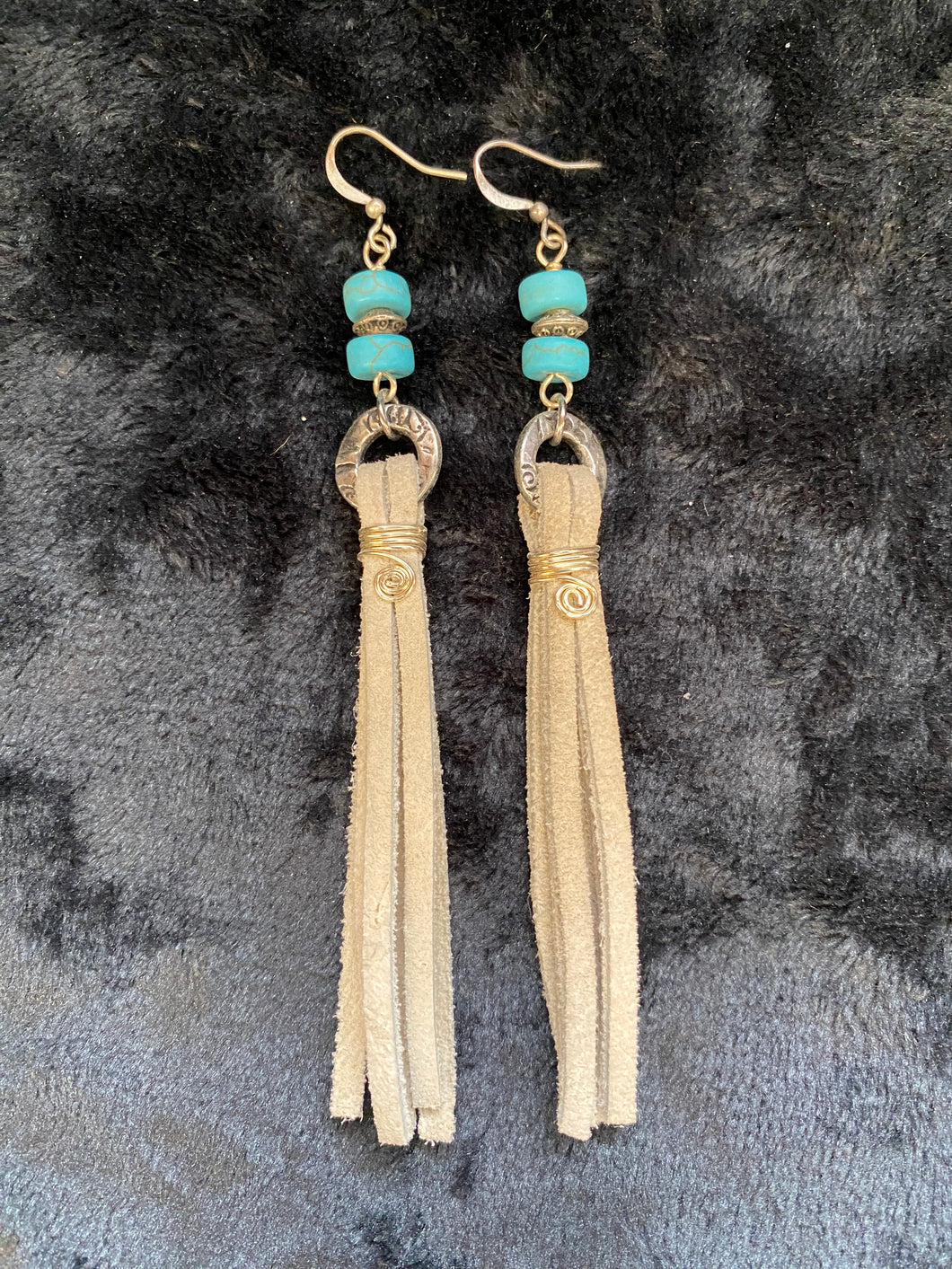 Betsy Turquoise & Leather Earrings