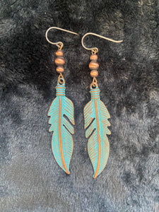 Nadine Turquoise Feather Earrings