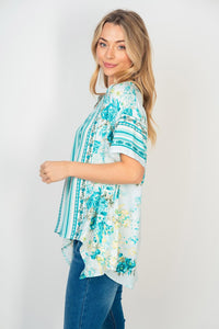 Coming Home Turquoise Floral Top