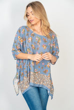 Load image into Gallery viewer, Remember When Blue Floral Top
