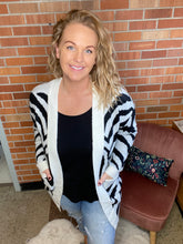 Load image into Gallery viewer, At First Sight Zebra Print Cardigan
