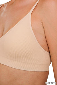 Beige Seamless V Front Bra