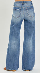 Risen Brand Vintage Wash Wide Leg Jeans