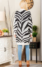 Load image into Gallery viewer, At First Sight Zebra Print Cardigan
