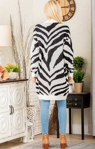 At First Sight Zebra Print Cardigan