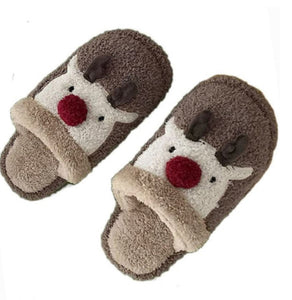 Reindeer Fuzzy Slippers