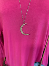 Load image into Gallery viewer, Moon Necklace with Long Silver Chain
