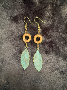 Sage Turquoise Feather Earrings