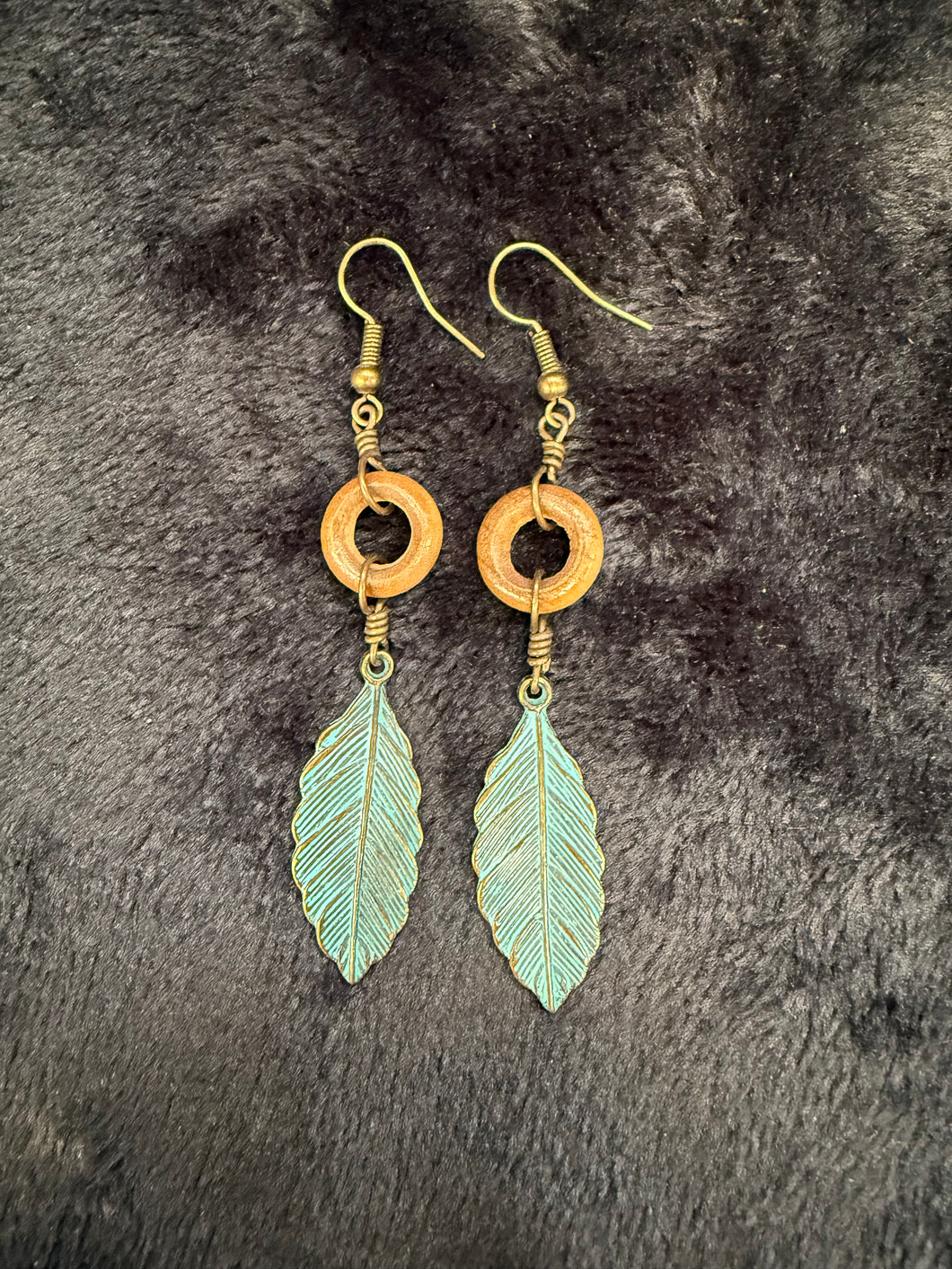 Sage Turquoise Feather Earrings