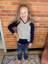 Load image into Gallery viewer, Kids Navy Striped Hoodie
