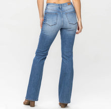 Load image into Gallery viewer, Judy Blue Plaid Patch Bootcut Jeans
