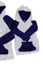 Load image into Gallery viewer, Mommy &amp; Me Navy Striped Hoodie - Ella’s Arrow
