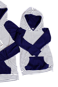 Mommy & Me Navy Striped Hoodie - Ella’s Arrow