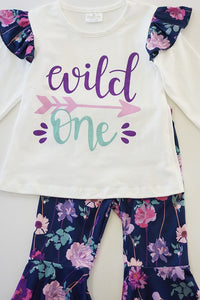 Kids Wild One Floral Pants and Top Set - Ella’s Arrow