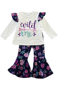 Kids Wild One Floral Pants and Top Set - Ella’s Arrow