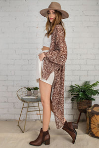 Leopard Chiffon Kimono - Ella’s Arrow