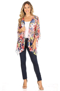 In Your Eyes Navy Floral Kimono - Ella’s Arrow