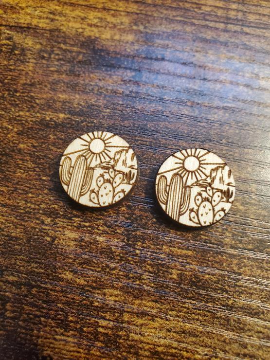 Desert Scene Wooden Studs - Ella’s Arrow