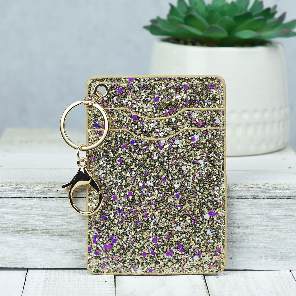 Glitter ID and Card Holder Keychain - Ella’s Arrow