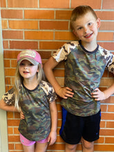 Load image into Gallery viewer, Kids Camo Cow Print Tee - Ella’s Arrow
