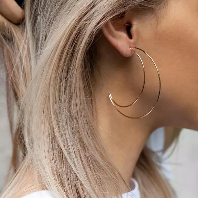 Crescent Moon Rose Gold Earrings - Ella’s Arrow