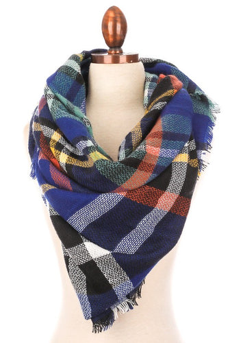 Royal Blue Blanket Scarf - Ella’s Arrow