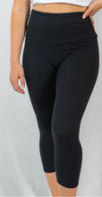 Load image into Gallery viewer, Black Capri Leggings with Yoga Band - Ella’s Arrow
