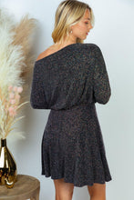 Load image into Gallery viewer, Nashville Nights Black Glitter Dress - Ella’s Arrow
