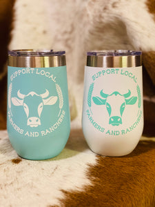 Support Local Farmers & Ranchers Turquoise Tumbler - Ella’s Arrow