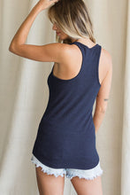 Load image into Gallery viewer, Love You Best Navy Henley Tank - Ella’s Arrow
