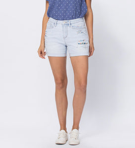 Judy Blue Aztec Pocket Jean Shorts